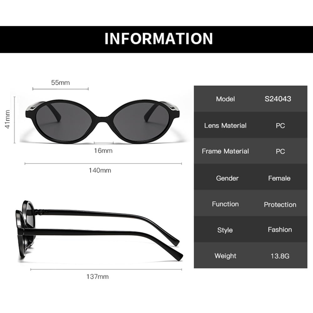Okulary przeciwsłoneczne w stylu vintage z owalną oprawką, modne okulary przeciwsłoneczne w stylu retro, okulary przeciwsłoneczne UV400, damskie, gogle