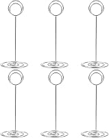 Radezon 10 Pack Silver 8.75 Inch Table Number Holders - Sturdy Place Card Photo Memo Clips for Weddings Parties Offices