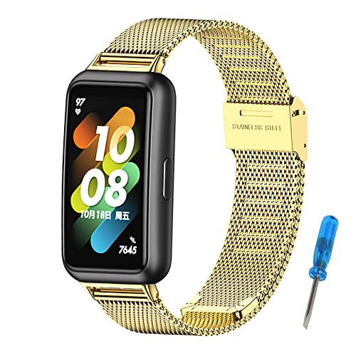 MIJOBS Strap Compatible with Huawei Band 7 Wristband Stainless Steel Metal Straps for Huawei Band 7 Standard & Huawei Band 7 NFC Edition