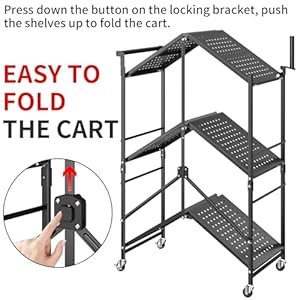 Foldable Outdoor Grill Cart with 3-Tier,Grill Cart,Grill Table for Outside with 2 Total Lock Casters,Pizza Oven Stand Table,Rolling BBQ Table and Folding Kitchen Island, Black Foldable Outdoor Grill Cart with 3 TierGrill CartGrill Table for Outside with 2 Total Lock CastersPizza Oven Stand TableRolling BBQ Table and Folding Kitchen Island Black