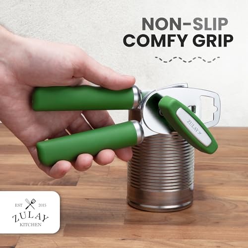 Image of Zulay Kitchen Manual Can Opener Heavy Duty Patented Stainless Steel, Pine