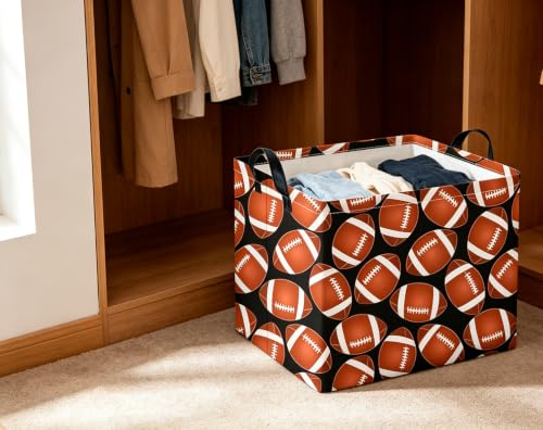Image of CLOCOR Rectangular Storage Basket Empty,Gift Basket,Waterproof Storage Bin with Handles,Room Decor(Big Rugby)