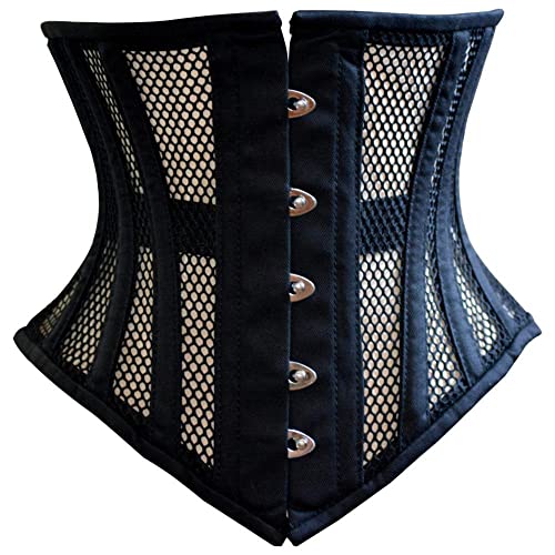 Women's Under bust Heavy Duty Steel Boned Waist Trainer Shaper Mesh Corset (7XL)
