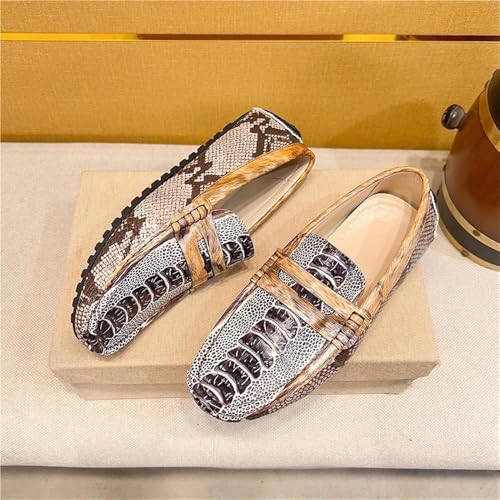 Mens Loafers Shoe Genuine Leather Crocodile Embossed Loafers Slip Resistant Flexible Flat Heel Party Prom Slip-on2