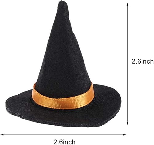 Miniatura 2 de Mini sombreros de bruja y escobas – Decoraciones de Halloween para recuerdos de fiesta, cumpleaños, bodas, accesorios de manualidades – Juego de 12