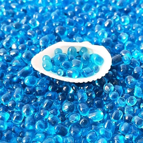 Image of 1 LB (460g) Tumbled Irregular Sea Glass Gemstone Chips, Lake-Blue | Vibrant Long-Lasting Hues, Premium Polished, Safe Non-Toxic Material, Ideal for DIY Crafts & Decorations