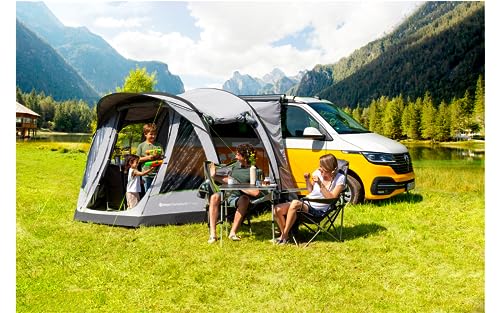BERGER Busvorzelt Touring Air 4-Season - aufblasbar freistehend Outdoor Zelt Luftzelt - Autozelt Vorzelt Camping Zelt für Bus, Van, Auto - Schnellaufbau Zelt Auto inkl. Luftpumpe