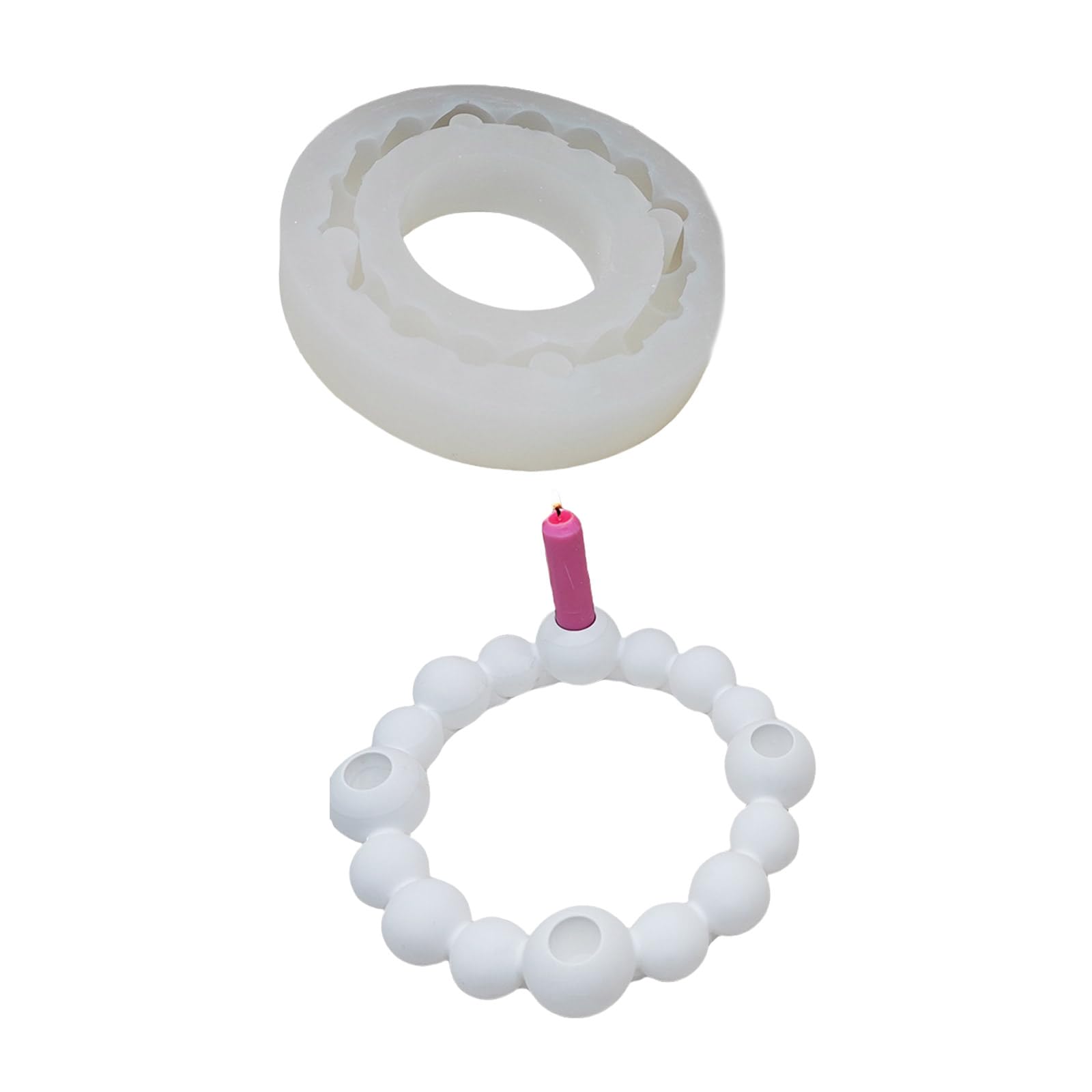 Stampi rotondi per portacandele a forma di sfera, stampi per base di candele, ornamento decorativo in silicone, accessori per la produzione a mano per candele