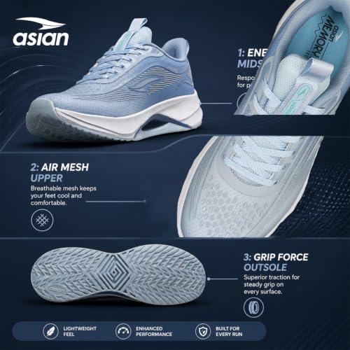 Image of ASIAN Quantum-13 Men's Lightweight Running Shoes | Breathable Sports Sneakers with Advanced Cushioning for Running, Training Athletic Sports Shoes for Daily Use