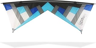 Revolution Kites New York Minute Quad Line Sport Wing Kite with Reflex Technology (Handles / Line Set / Instruction Manual / Carrying Bag) (Blues / Grey)