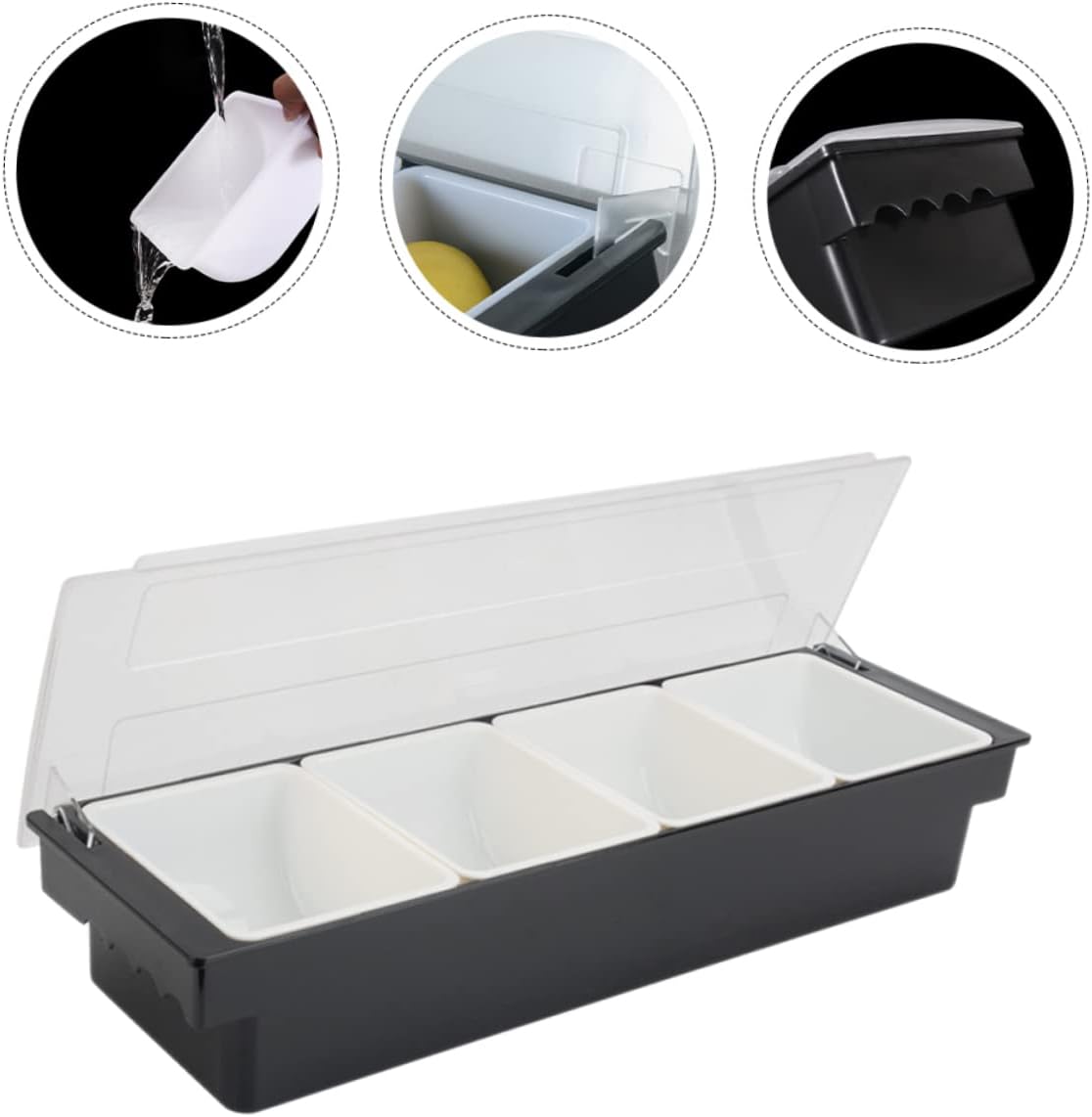 Safe Plastic Tray Fruit and Snack Serving Box Elegant Compartment Garnish Station