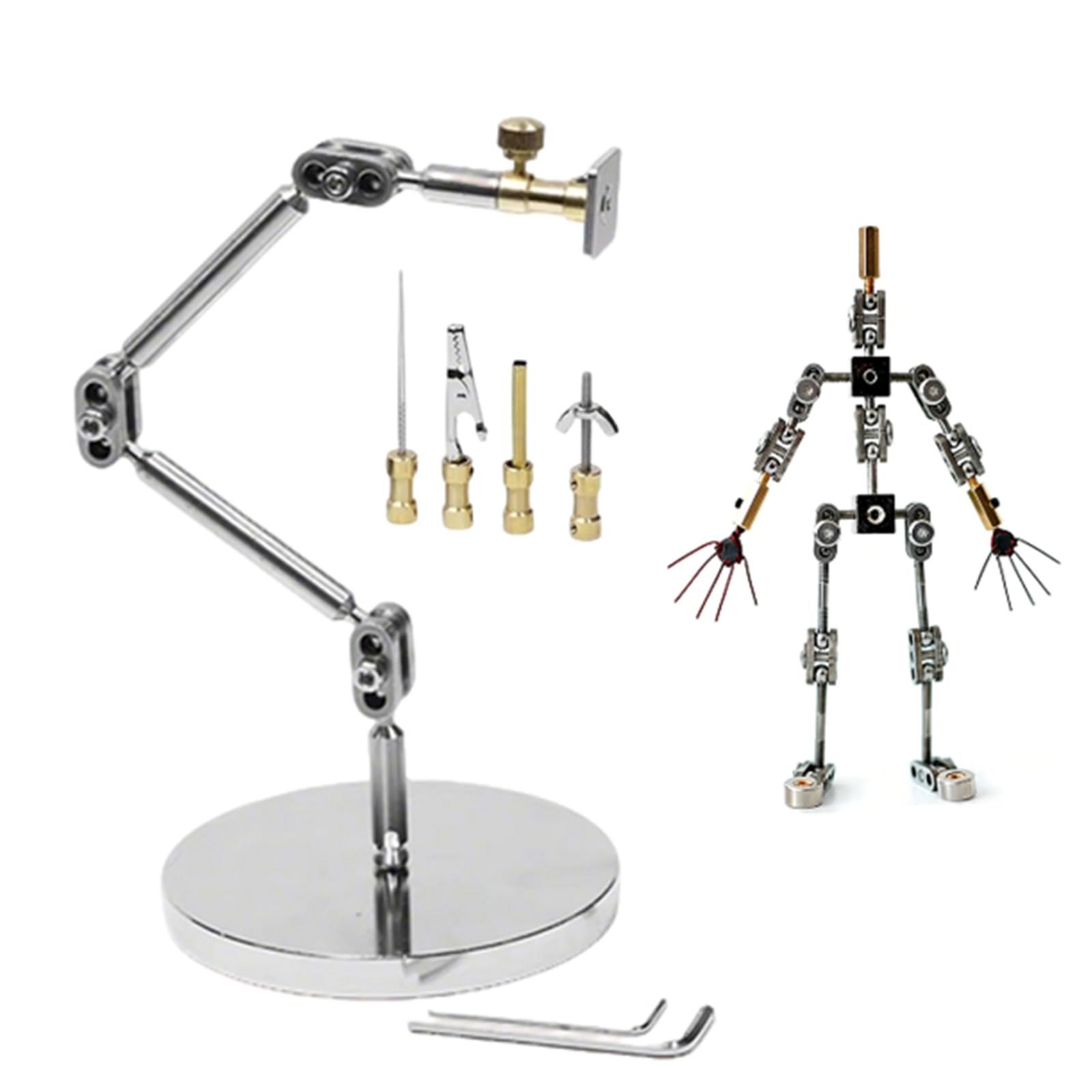 Scheletri di marionette in metallo con connettori per animatori, artisti e progetti cinematografici, in acciaio inox, altezza 12-20 cm
