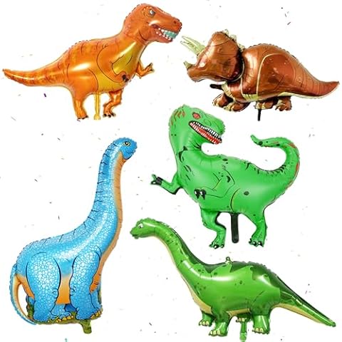 5 Piece Dinosaur Foil Balloon Set Cover