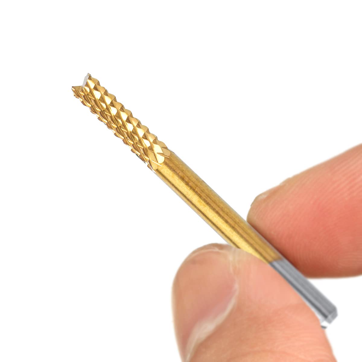 Treki 10Pcs Jeu de Tige 3MM(1/8") CNC Titane Fraise Rotatives Gravure en Bout au Carbure de Tungstène pour CNC Fraises Rotatives Bavures Tool (0.8-3.175MM Dia)