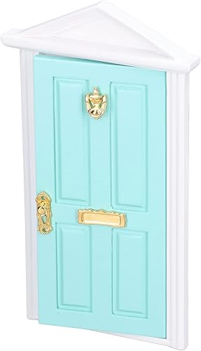 Miniatura 9 de Mini puerta de madera, color brillante, detalles vívidos, casa de muñecas más suave, puerta de hadas en miniatura para casa de muñecas 112, regalos