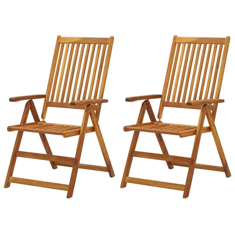 Juego de 2 tumbonas de jardín con cojín de madera maciza de acacia, duraderas y cómodas para patio y jardín, perfectas para relajarse al aire libre