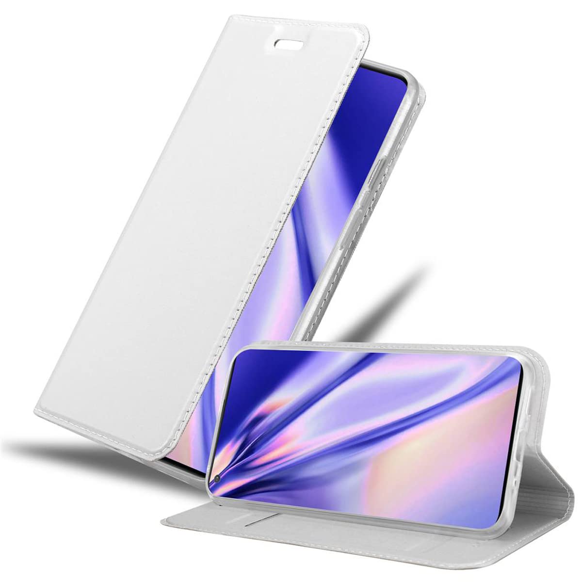 Cadorabo Leder-Hülle Für OnePlus 8 PRO – Mit Kartenfach, Standfunktion & Magnetverschluss, Silber