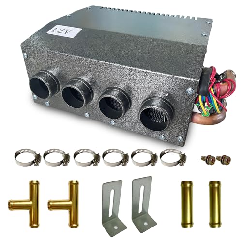 XuSha Hydronic Heater 12V 4 Front Vents Compact Design Portable Assembly Mountable Switch 3-Speed Fan 80 CFM Airflow 8500 BTU of Heat fits for Car/Truck/Boat/RV