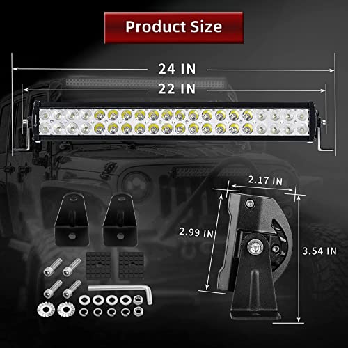 Yitamotor Led Light Bar 4 Pack 24 Inches 120W Spot Flood Combo Led Work Light Fog Driving Light Off Road Light Bar Compatible For Pickup, Jeep, Sku, Atv, 4X4, Tractor, Truck, Boat, Car #TOP1