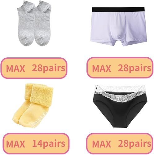 Miniatura 3 de FUNKID Organizador de ropa interior, organizador de cajones plegable para calcetines de ropa interior, capacidad para 28 pares de ropa interior o 28