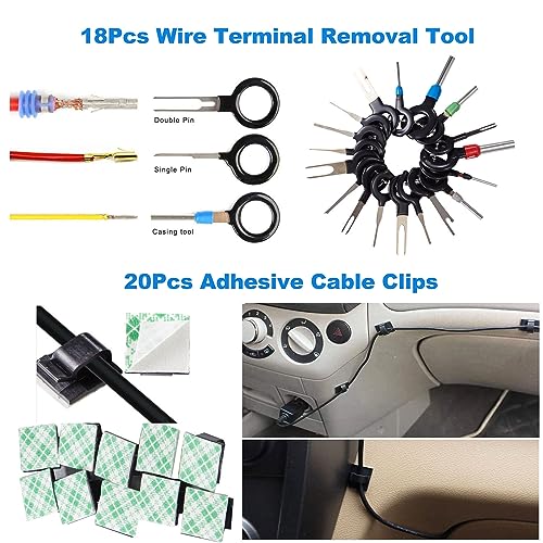 Image of Uolor 342Pcs Trim Removal Tool Kit, Car Panel Door Audio Radio Stereo Removal Tools, Auto Push Pin Bumper Retainer Clip Set /Fastener Terminal Remover Tool /Car Upholstery Repair Pry Kit Auto Clip Plier