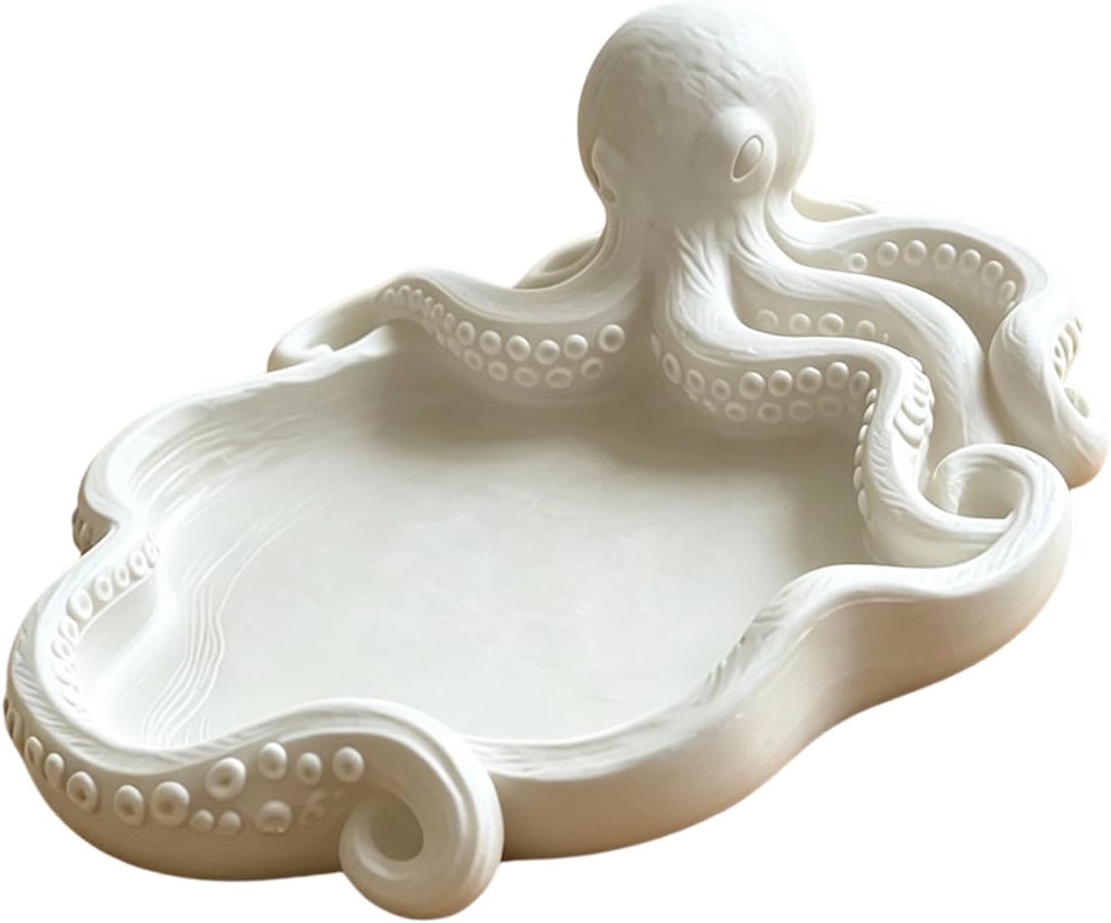 Bathroom Counter Organizer Tentacle Tray for Jewelry Cosmetics Cotton Swabs, Decorative Vanity Bedside Desktop Holder Trinket Organizer Vanity Holder Makeup Jewelry Cotton Swab Tray Desktop Entryway