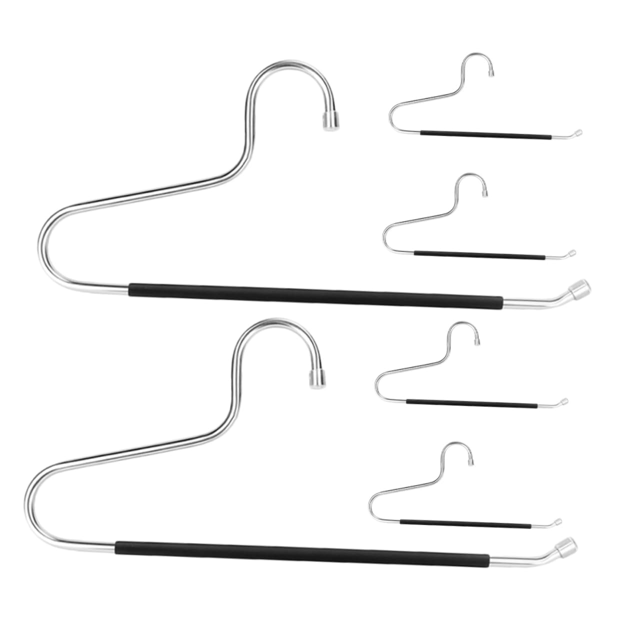 HOOTNEE 6pcs Non Slip Pants Hangers Closet Organizer for Trousers Scarves Accessories Space Saving Design for Neat and Tidy Wardrobe