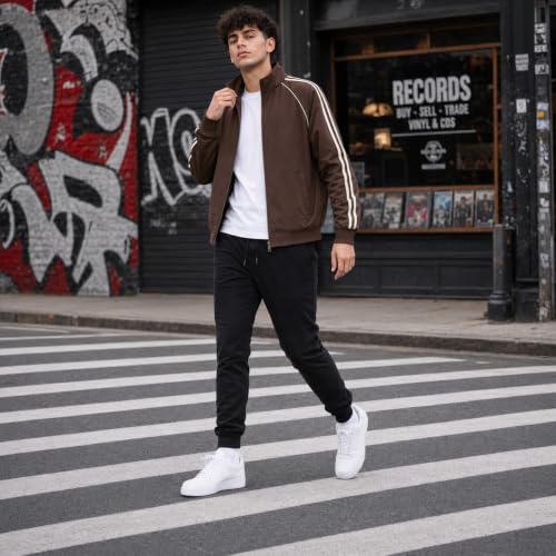 Image of THIRD QUADRANT Jackets || Jacket for men || Lightweight baseball Outwear Jacket with black and whie stripe