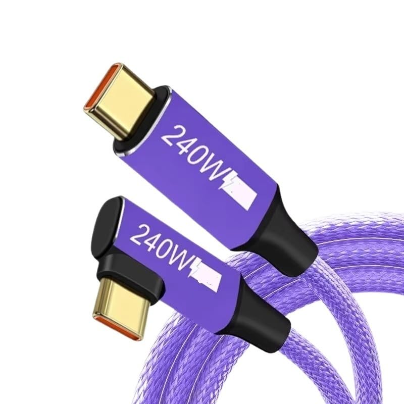 5A 240W Data Cable USB-C to TPE-c Suitable for QC3.0 Head TPE-c 240w Cable(2 Meter Purple)