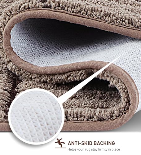 Image of Obsessions Soft & Plush Bath Mat | Quick Dry, Stain & Skid Resistant | Luxuriously Soft, Long Lasting Color | TPR Latex Backing, Size 50x80 cm, Brown