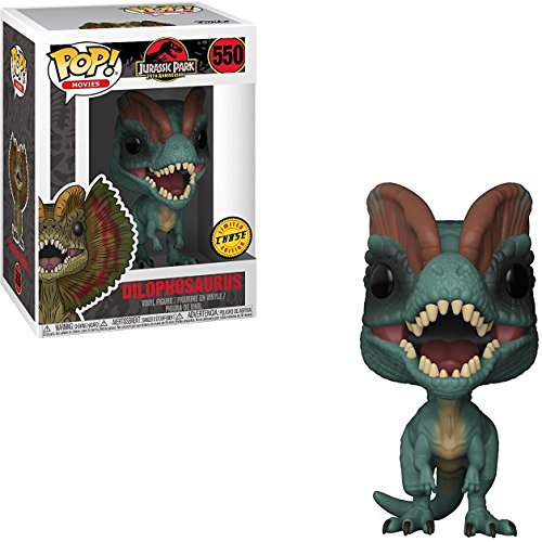 Funko Dilophosaurus (Chase Edition): Jurassic Park x POP! Movies Vinyl Figure & 1 PET Plastic Graphical Protector Bundle [#550 / 26736 - B]