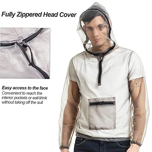 Ao ar livre Ultraleve Malha Com Capuz Bug Jacket Anti-mosquito Ver Através da Camisa de Malha de Pro