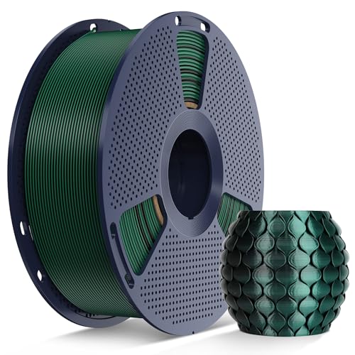 Image of SUNLU Silk Dual Color PLA Filament, Silk PLA 3D Printer Filament 1.75mm, Neatly Wound Shiny Silk 3D Printer Filament, Dimensional Accuracy + /-0.02mm, 1KG Spool (2.2lbs), Silk Dual Color (Black Green)