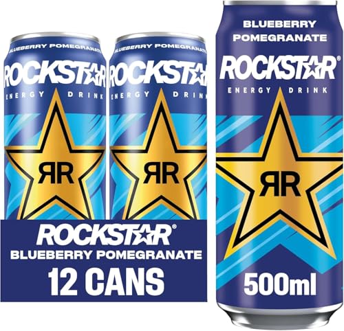 Rockstar Xdurance Energy Drink – Blueberry Pomegranate & Acai 12 X 500Ml Cans | 200Mg Caffeine | Non-Alcoholic Energy Drink