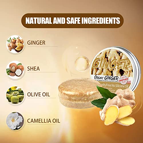 Ginger Hair Regrowth Shampoo Bar, Ginger Shampoo Soap Organic Ginger Shampoo Bar Promotes Hair Growth,Anti-dandruff and Anti-itching Ginger Bar Soap Helps Stop Hair Loss for Men&Women (Gringer) - Image 4