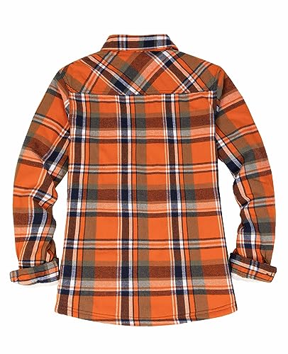ThCreasa Womens Sherpa Lined Flannel Jacket with Hand Pockets, Plaid Button Down Fuzzy Shirt Jackets3