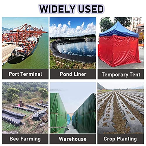 PLMOKN Voorgevormde vijvervoeringen Heavy Duty Plastic Tarpaulin Cover Sheet Tuin Zwembad Membraan Waterdicht -UV voor Koi Ponds, Watertuinen, Fonteinen (Kleur: Groen, Grootte: 4x5m) - Image 6