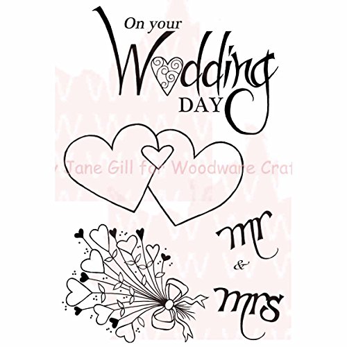 Woodware Jane Gill Clear Magic Stamp - Mr And Mrs Hearts