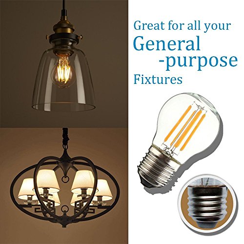 Ctkcom 4W G45 Dimmable Edison Style Antique Led Light Bulb(4 Pack)- Led Filament Bulb 40W Incandescent Equivalent 400Lm 2700K Warm White Lamps For Home Pendant Antique Light Fixtures E26/E27 110V~130V #TOP1