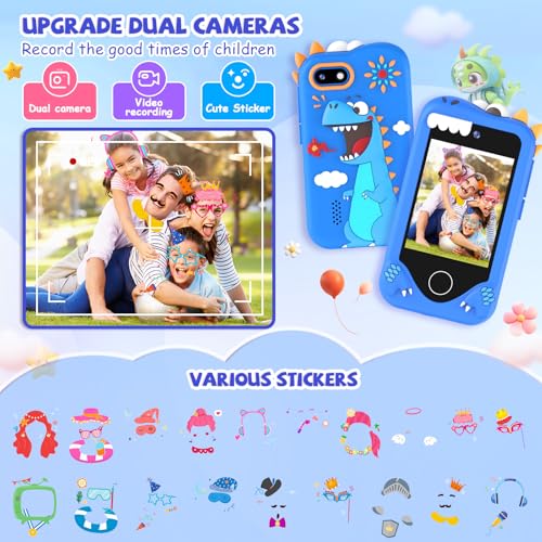 Image of Kids Smart Phone for Girls Gifts - Toddler Christmas Birthday Gift for Age 3 4 5 6 Year Old, Kids Cell Phone Toy with Touchscreen, Dual Cameras, Learning, Kid Mp3 Player, Games with 32 GB Card