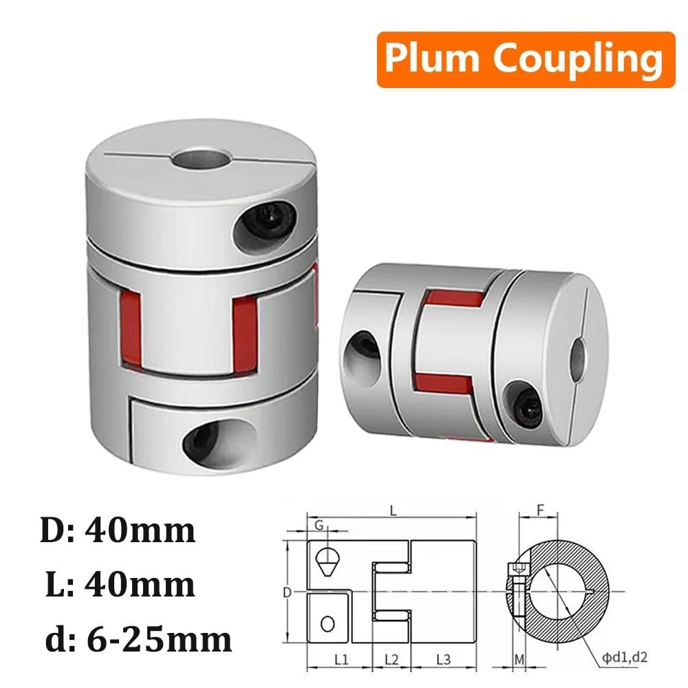 Sprzęgło zaciskowe elastyczne serii LM D40 L40 wał 3-szczękowe sprzęgło wału 6 mm-25 mm D40L40 do CNC Cheerfully(17x17)