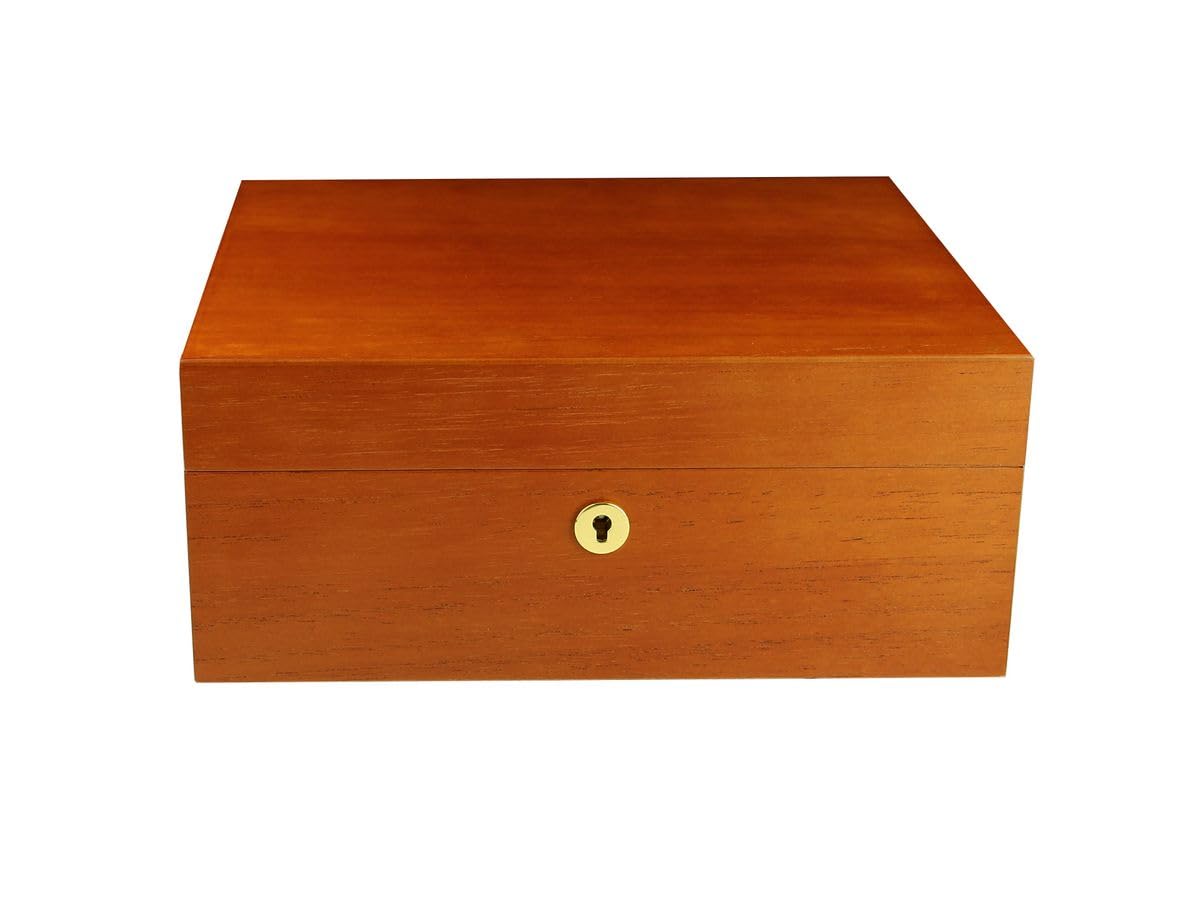 adorini Humidor Cedro - Deluxe | bordée de placage de Bois de cèdre pour Les Conditions de Stockage et de Maturation idéale des cigares, jusqu'à 75 cigares - Brun Clair -