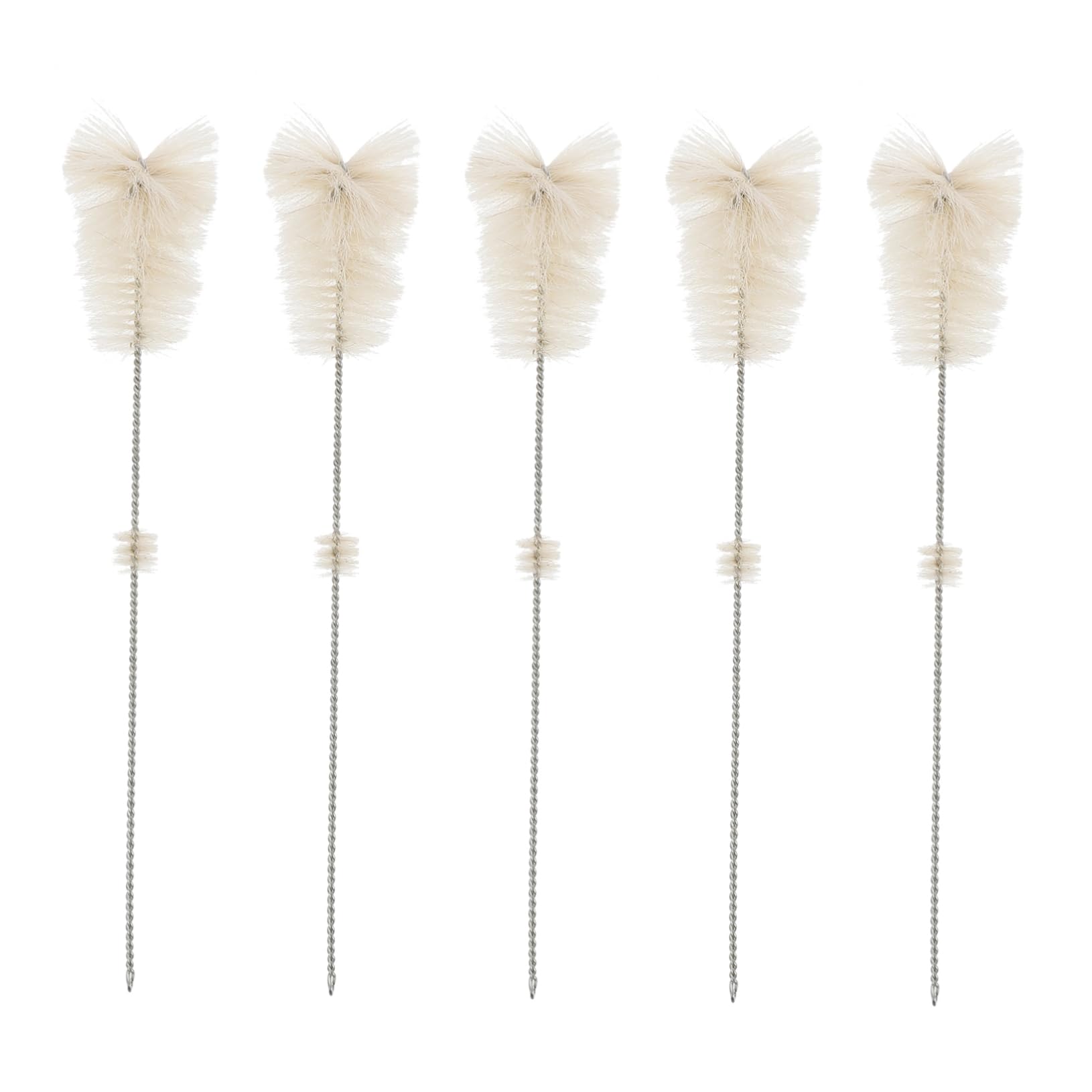 Beavorty 5pcs Bottle Brush Conical Flask Brush Bristles Tube Brush Straw Cleaning Brush for Tube Glass Test Tube Brush Boiling Flask Brush Long Straw Brush Tube Cleaner