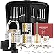 Diyife 36 Stück Lockpicking Set, [Schwierigkeit Upgrade] Dietrich Set mit 4 Transparente Schlösser und 4 Schwarze Verschlusshülsen, Handbuch für Anfänger und Professionelle Schlosser - Schwarz