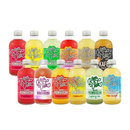 Té kombucha. Komvida. Kit multisabor. 12 botellas de kombucha orgánica. 250 ml. Envío en frío.