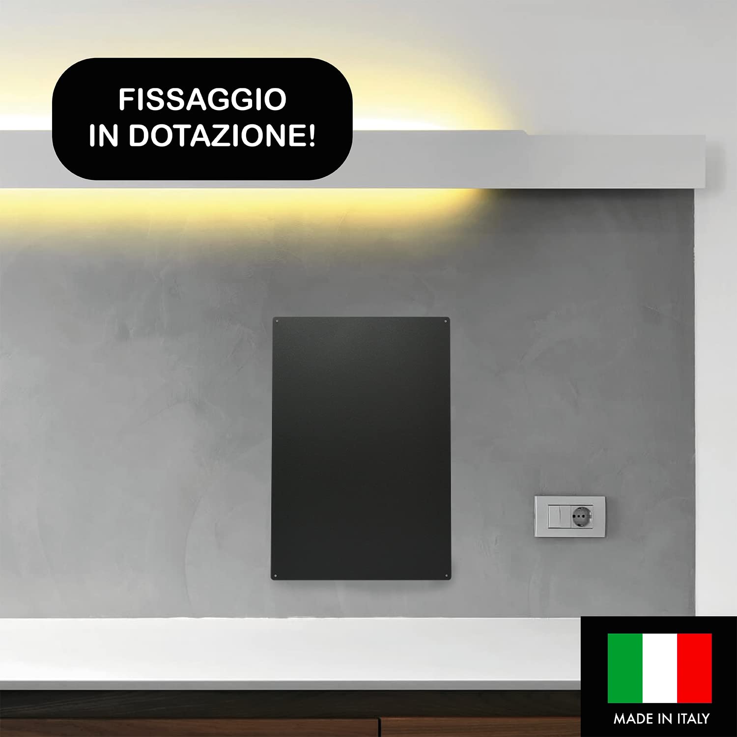 PRM Stale - tabliczki magnetyczne Antracyt Design - Magnetyczna tablica magnesowana duża do zawieszenia na ścianie - do stali do pisania z kredą - prostokąt w kształcie 56x38x0,10