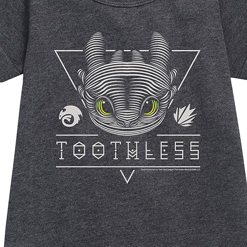 How to Train Your Dragon - Toothless Line Art - Toddler & Youth Girls Fleece Dress2