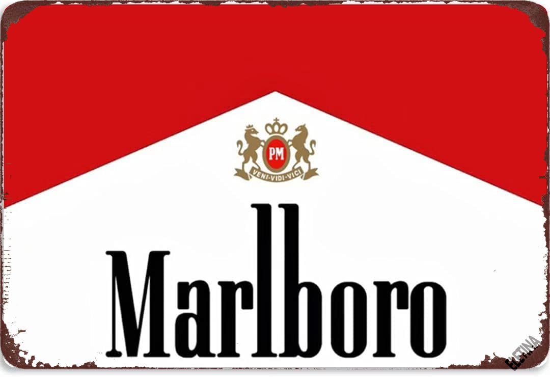 Eletina Tin-24 Retro Metal Tin Sign Mar-Lbo Cigarette Retro Metal Sign Home Cave Garage Bar Wall Decoration Vintage Metal Sign 8 X 12 Inch