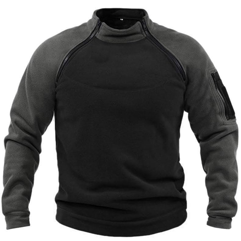 Pull en polaire pour homme, militaire, veste polaire d'extérieur à manches longues en polaire décontractée, pulls chauds tactiques de combat à fermeture...