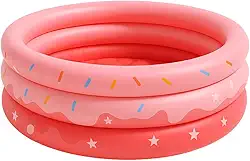 Piscina Infantil Inflável Gigante Donuts 220L Boia Crianças Diversão (Rosa)